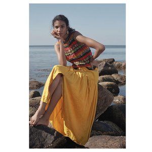 Anthro Maeve Carnacion textured maxi skirt